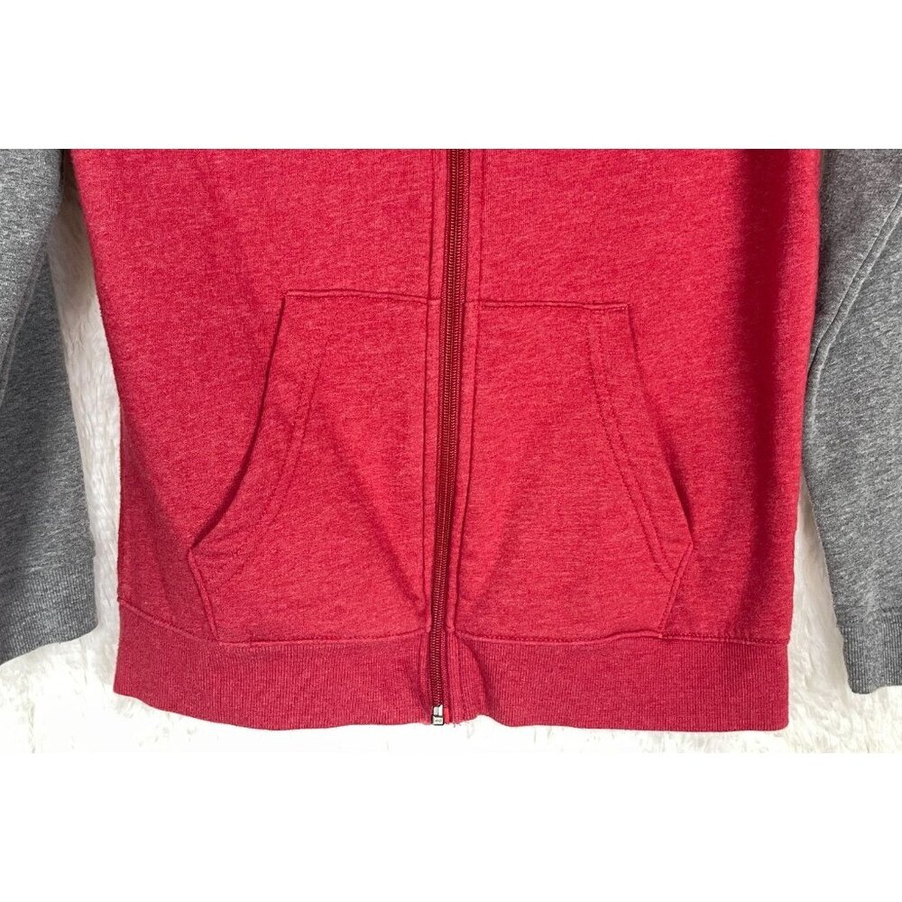 Cat & Jack Boys Large (12/14) Zip Up Hoodie Heather Red Heather Gray - Picture 3 of 4